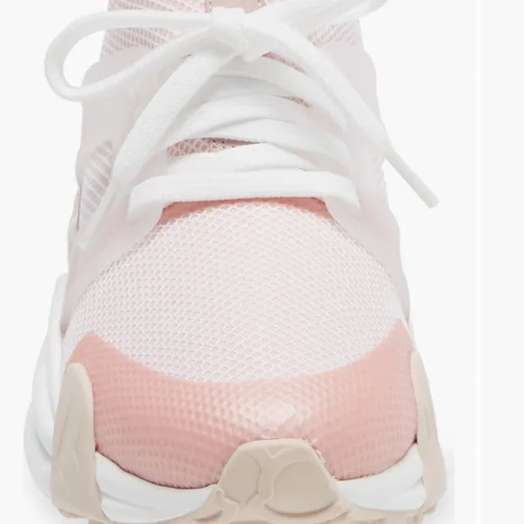 Women's Pink and White Sneakers