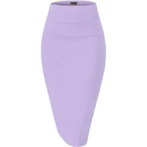 Women's Premium Nylon Ponte Stretch High Waist Pencil Suit 1073t lilac