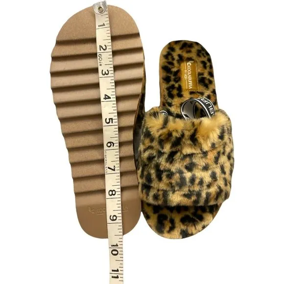 Women’s Slippers Size 6 Koolaburra FUZZ'N II CHEETAH Print Strappy Sandal