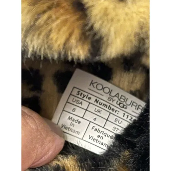 Women’s Slippers Size 6 Koolaburra FUZZ'N II CHEETAH Print Strappy Sandal