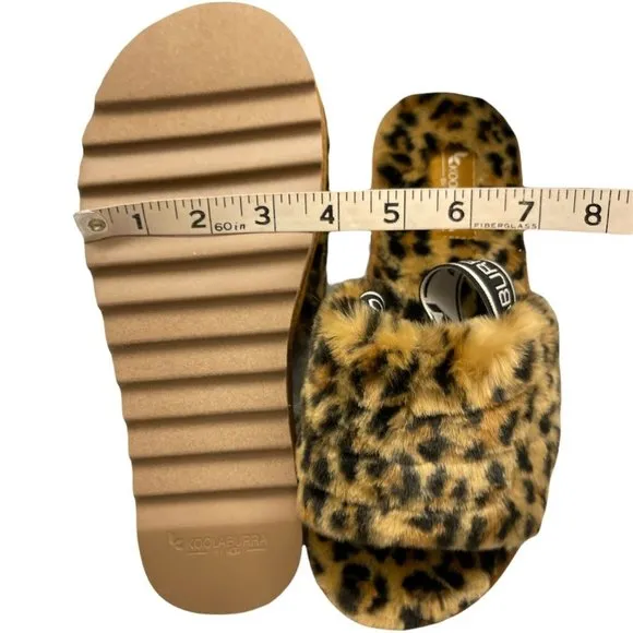 Women’s Slippers Size 6 Koolaburra FUZZ'N II CHEETAH Print Strappy Sandal