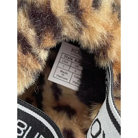 Women’s Slippers Size 7 Koolaburra FUZZ'N II CHEETAH Strappy Sandal