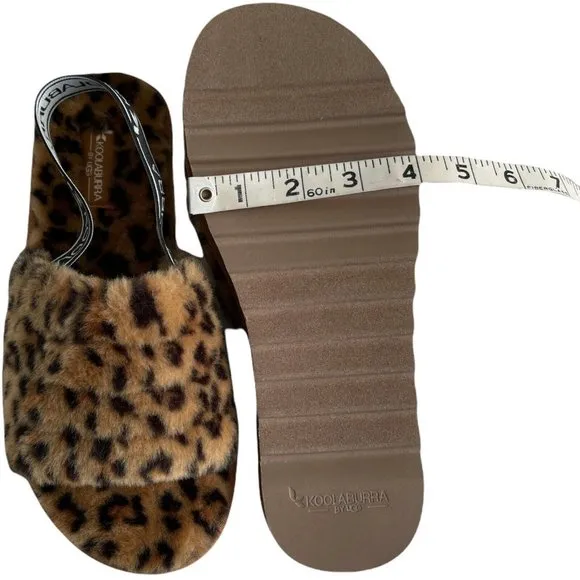 Women’s Slippers Size 7 Koolaburra FUZZ'N II CHEETAH Strappy Sandal