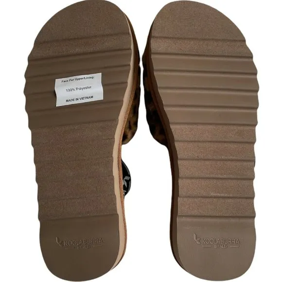 Women’s Slippers Size 7 Koolaburra FUZZ'N II CHEETAH Strappy Sandal
