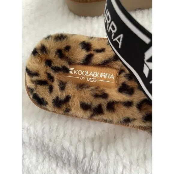 Women’s Slippers Size 7 Koolaburra FUZZ'N II CHEETAH Strappy Sandal
