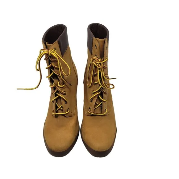 Womens Timberland Allington Mid Lace-Up Combat Heeled Work Boots 9 Streetwear