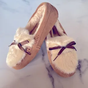 Women's UGG ANSLEY SHAINE Suede Indoor/Outdoor Moccasin Slippers - NIB