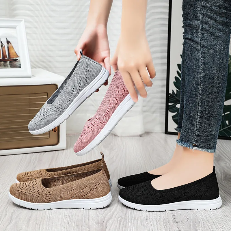 Women's Walking Knit Flat Shoes