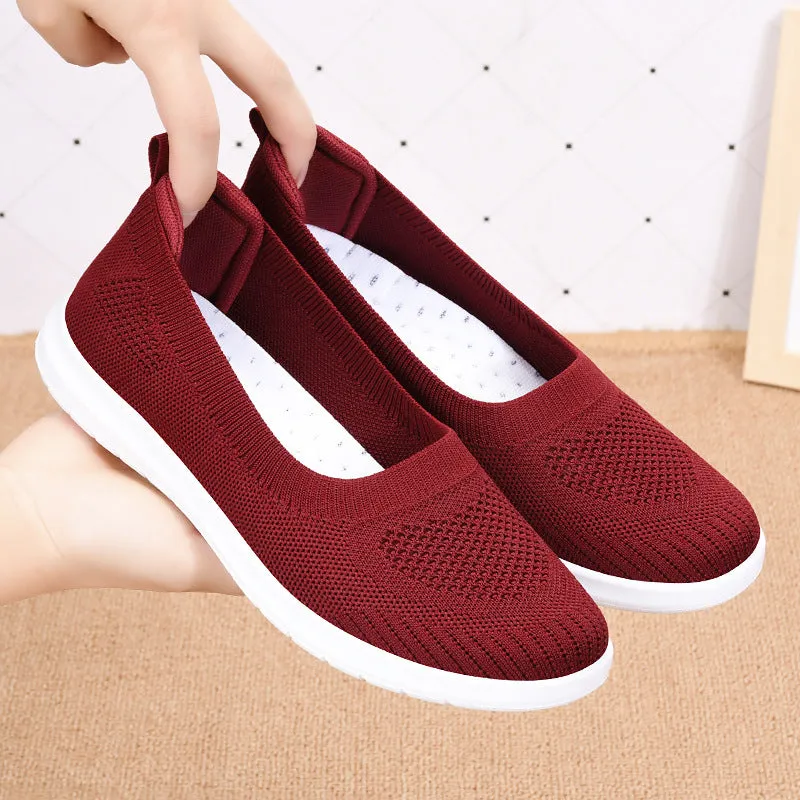 Women's Walking Knit Flat Shoes