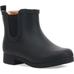 Women's Waterproof Plush Bootie Boots, Black