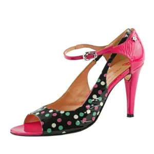 Worn 2x FORNARINA Polka Dot Patent Strappy Heels Pumps 41 EU 10 US ITALY