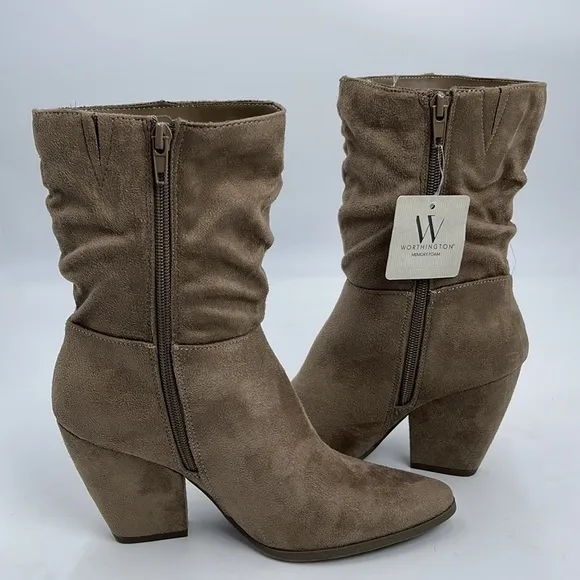 Worthington Udelle Porchini Mid Calf Suede Boots