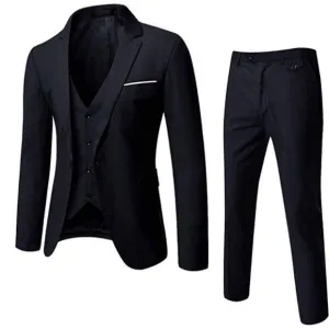WULFUL Men’s Suit Reg. Fit One Button 3-Piece Suit