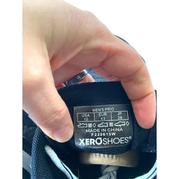 XERO 'Prio' Mens Shoes Running Barefoot Athletic Gym Black Lightweight Size 10