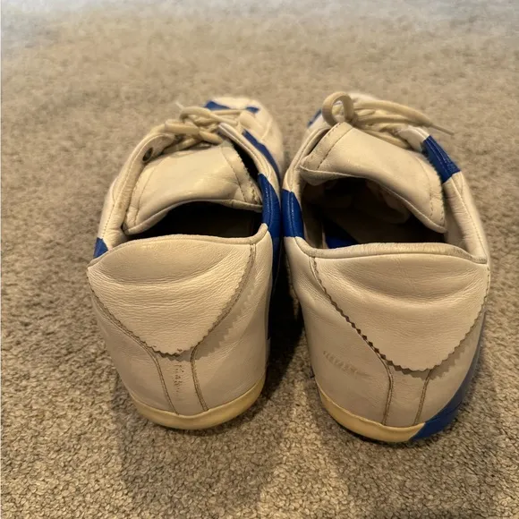 Y-3 blue and white sneakers, size 10.5