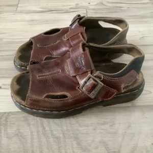 Y2k Dr. Martens brown pebbled leather sandals air wair fisherman shoes size 11