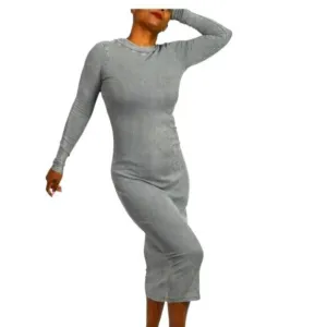 Young, Fabulous &amp; Broke Dax Dress - Grey Wash- Size Small