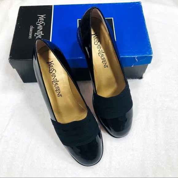 YSL Yves Saint Laurent vintage black patent flats
