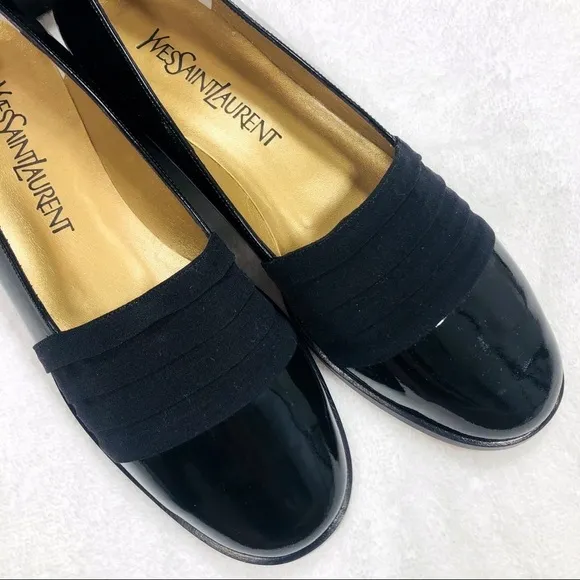 YSL Yves Saint Laurent vintage black patent flats