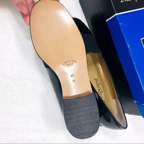 YSL Yves Saint Laurent vintage black patent flats
