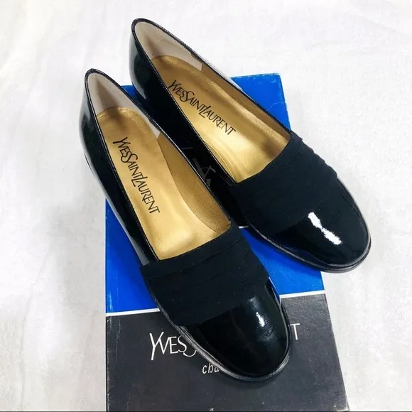 YSL Yves Saint Laurent vintage black patent flats