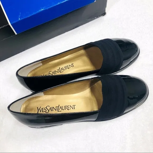 YSL Yves Saint Laurent vintage black patent flats