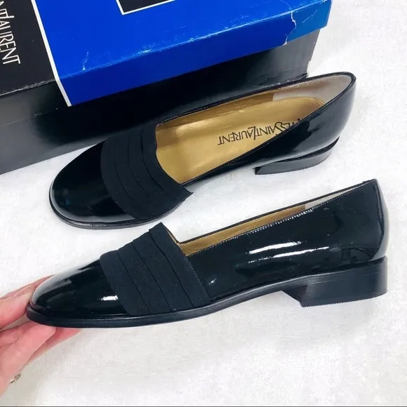 YSL Yves Saint Laurent vintage black patent flats
