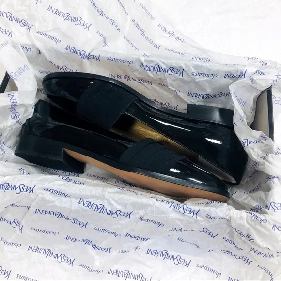 YSL Yves Saint Laurent vintage black patent flats