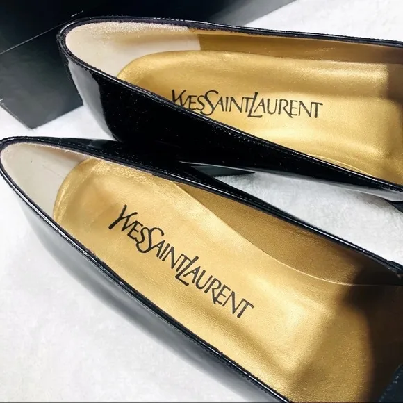 YSL Yves Saint Laurent vintage black patent flats