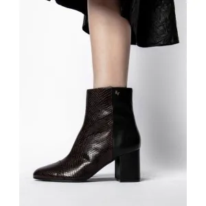 Zadig &amp; Voltaire Women's Lena Mid Heel Leather Ankle Boots