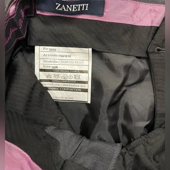 Zanetti Wool Slim Fit Porto Dress Pants