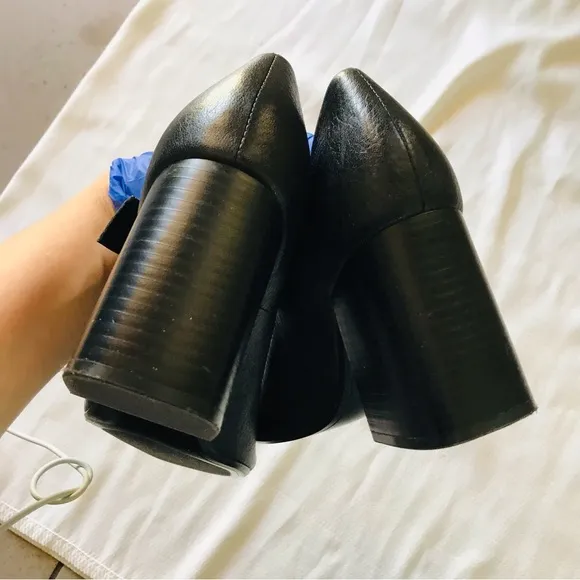Zara Black Chunky Heel Mary Jane Shoes