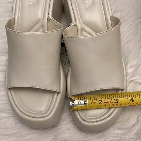 Zara Chunky Platform Off White Sandals Shoes Size 9