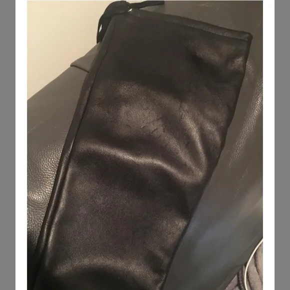 Zara Leather Slouchy High Heeled Boots Drawstring