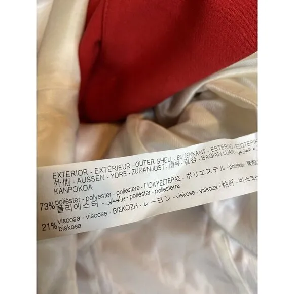 ZARA NEW WOMAN LONG BELTED BLAZER DRESS GOLD BUTTONS RED W/ VINTAGE BELT MEDIUM