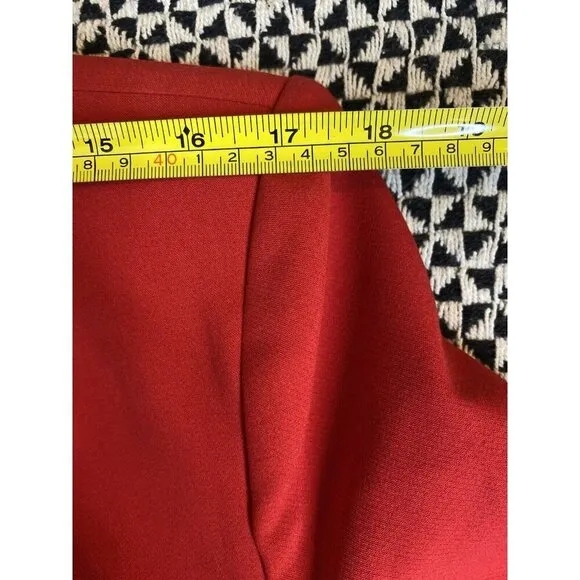 ZARA NEW WOMAN LONG BELTED BLAZER DRESS GOLD BUTTONS RED W/ VINTAGE BELT MEDIUM