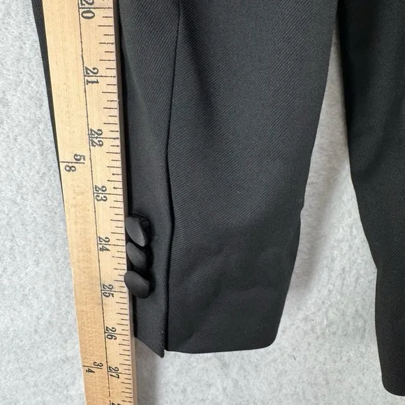 Zara Tuxedo Blazer Mens 42 Black Satin Peak Lapel Slim Fit Dress Jacket NWT
