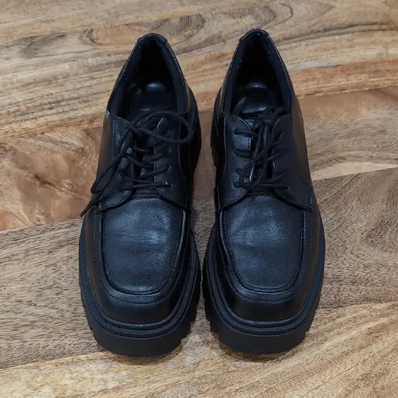 Zara Women's Black Lace-Up Platform Shoes EU 36 US 5.5/6