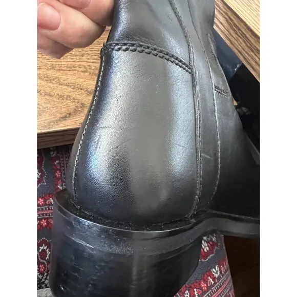 Zara Womens Leather Riding Boots Black US 7.5 EU 38 knee high 1007/010 NWd