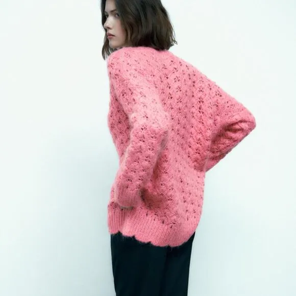 Zara Wool Blend Oversized Chunky Sweater