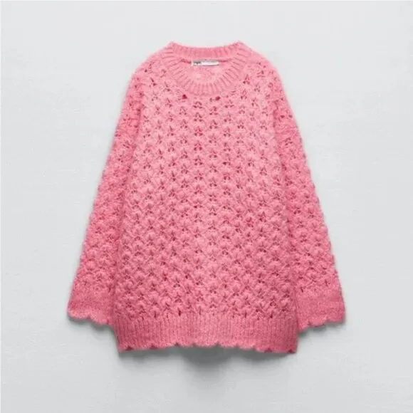 Zara Wool Blend Oversized Chunky Sweater