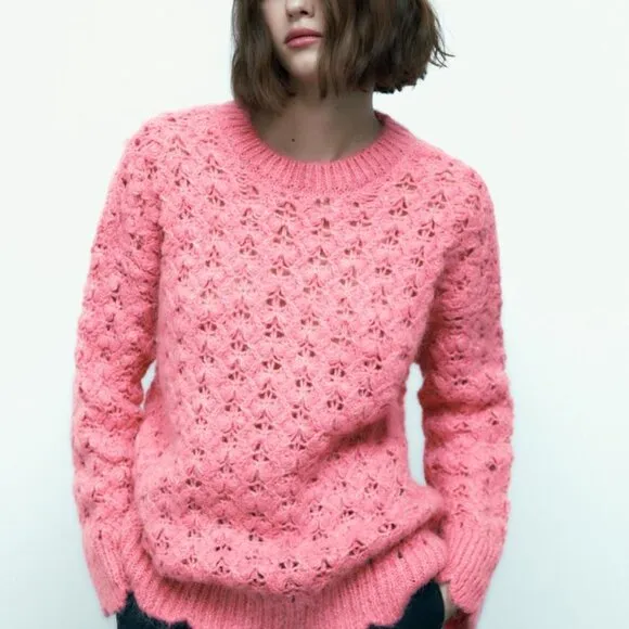 Zara Wool Blend Oversized Chunky Sweater