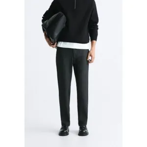 Zara Mens Melange Dress Pants EU 40 US 31 Dark Gray Bi-Slim Stretch 6861/448 NWT