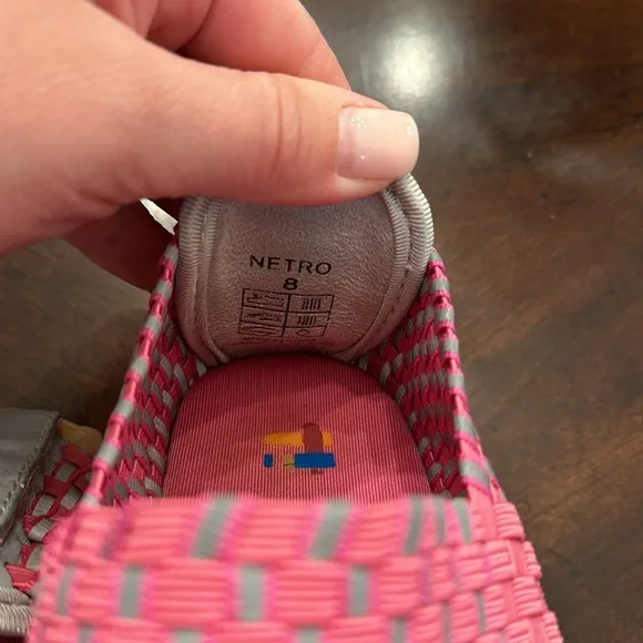 Zee Alexis Pink and Gray Woven Slip-On Shoes size 8