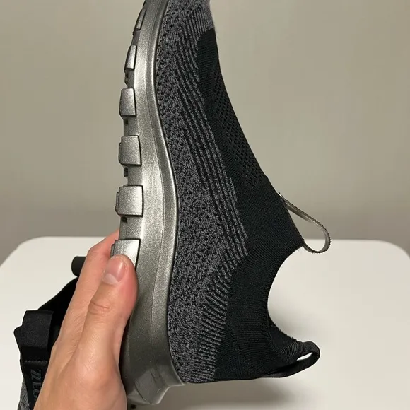 Zegna Techmerino Sock 2.0 Black Fabric Slip-on Comfort Shoes Men's US 8.5