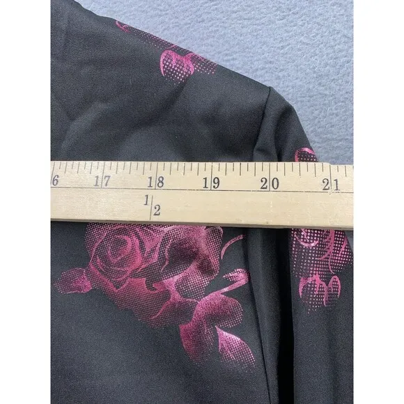 ZEROYAA Mens Hipster Rose Floral Printed Slim Fit Long Sleeve Button Dress Shirt