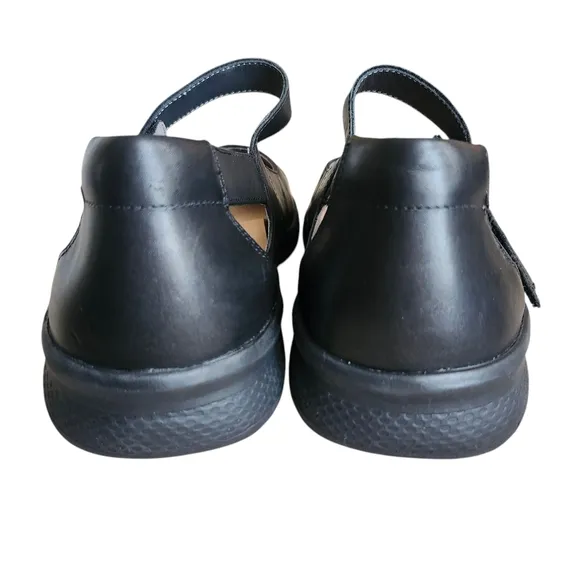 ZIERA Sofia Black Leather Hook &amp; Loop Mary Jane Orthotic  Comfort Shoes EU 41